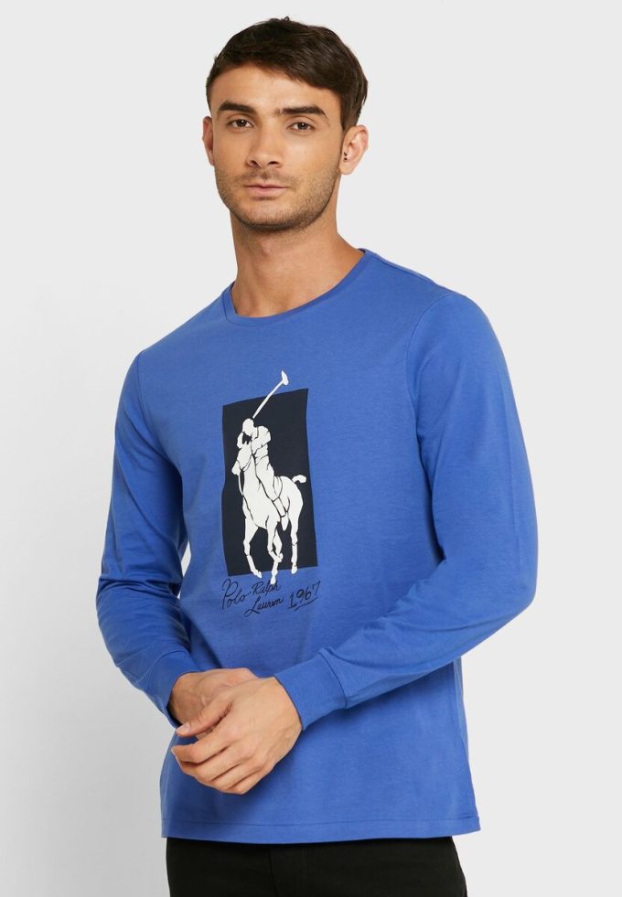 Blue Men’s Ralph Lauren Graphic Crew Neck T Shirts