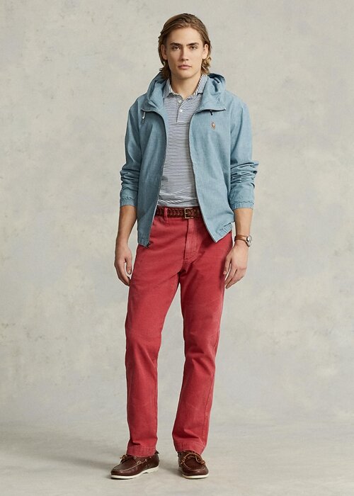 Blue Men’s Ralph Lauren Indigo Chambray Hooded Jackets Blue Men’s Ralph Lauren Indigo Chambray Hooded Jackets