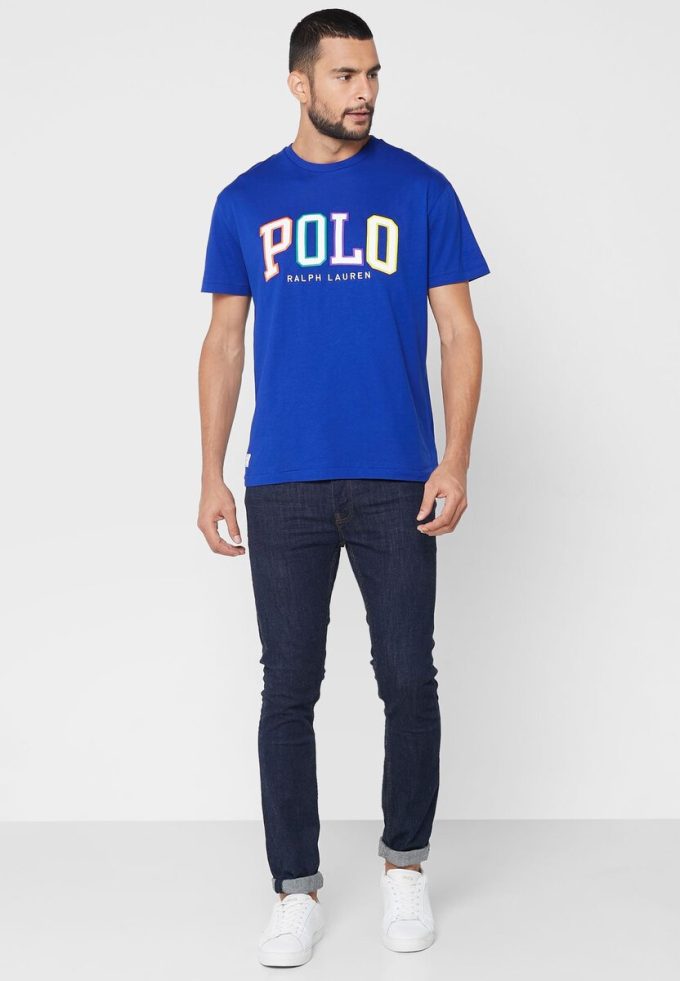 Blue Men’s Ralph Lauren Logo Crew Neck T Shirts