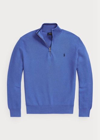 Blue Men’s Ralph Lauren Mesh-knit Cotton Quarter-zip Jumper  Sweaters