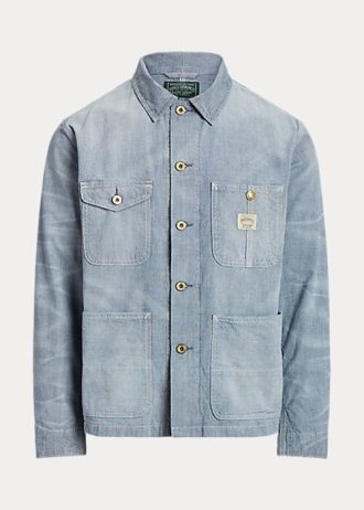 Blue Men’s Ralph Lauren Micro-Check Indigo Denim Jackets