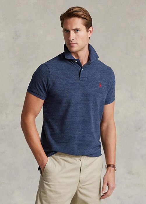 Blue Men’s Ralph Lauren Slim Fit Mesh Polo Shirts Blue Men’s Ralph Lauren Slim Fit Mesh Polo Shirts