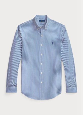 Blue Men’s Ralph Lauren Slim Fit Striped Stretch Poplin Formal Shirts
