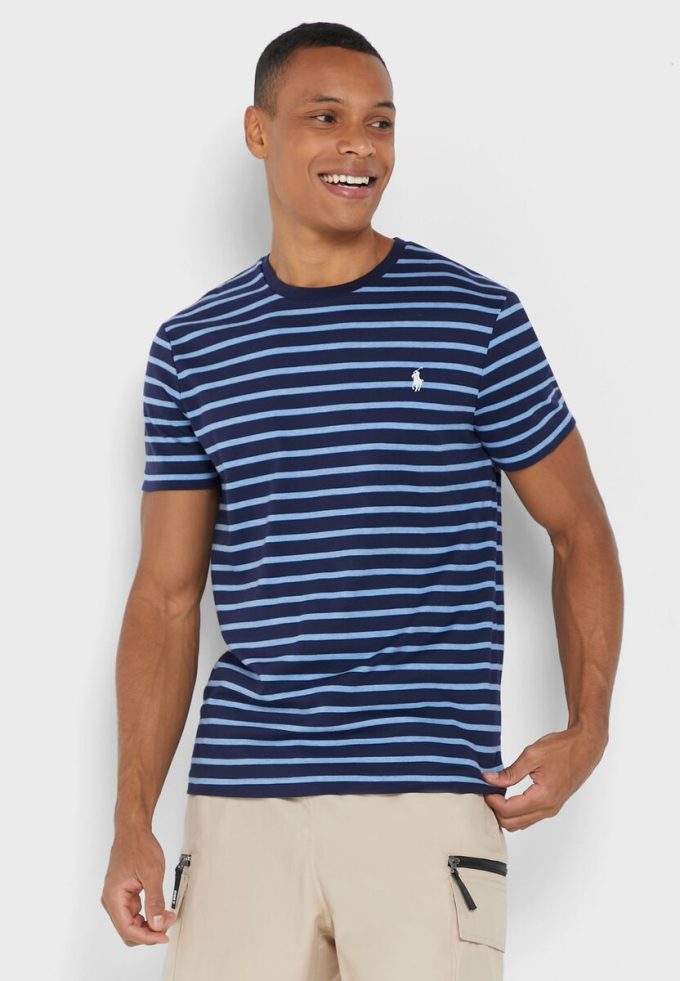 Blue Men’s Ralph Lauren Striped Crew Neck T Shirts