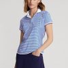 Blue / White Women’s Ralph Lauren Striped Jersey Polo Shirts