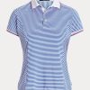 Blue / White Women’s Ralph Lauren Striped Jersey Polo Shirts