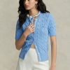 Blue Women’s Ralph Lauren Cable-Knit Short-Sleeve Sweaters
