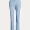 Blue Women’s Ralph Lauren Chambray Kick-Flare Cropped Pants