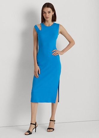 Blue Women’s Ralph Lauren Cotton-Blend Sleeveless Midi Dress