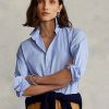 Blue Women’s Ralph Lauren Cotton High-Low Shirts