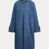Blue Women’s Ralph Lauren Cotton-Silk-Blend Car Coats