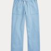 Blue Women’s Ralph Lauren Cutoff-Hem Fleece Sweatpants