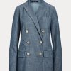 Blue Women’s Ralph Lauren Double-breasted Chambray   Blazers