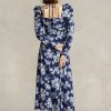 Blue Women’s Ralph Lauren Floral Cotton Halter-Tie Dress