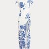 Blue Women’s Ralph Lauren Floral Faux-Wrap Jersey Dress