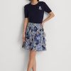 Blue Women’s Ralph Lauren Floral Ruffle-Trim Georgette Skirts