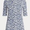 Blue Women’s Ralph Lauren Floral Stretch Cotton T Shirts Blue Women’s Ralph Lauren Floral Stretch Cotton T Shirts