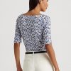 Blue Women’s Ralph Lauren Floral Stretch Cotton T Shirts Blue Women’s Ralph Lauren Floral Stretch Cotton T Shirts