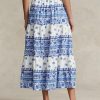 Blue Women’s Ralph Lauren Floral-stripe Tiered Cotton Skirts Blue Women’s Ralph Lauren Floral-stripe Tiered Cotton Skirts