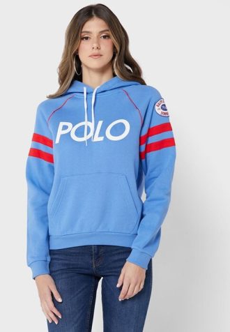 Blue Women’s Ralph Lauren Graphic Knitted Hoodie