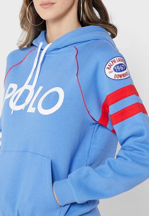 Blue Women’s Ralph Lauren Graphic Knitted Hoodie Blue Women’s Ralph Lauren Graphic Knitted Hoodie