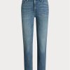 Blue Women’s Ralph Lauren High-rise Straight Ankle Jeans
