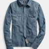 Blue Women’s Ralph Lauren Indigo Chambray Western Shirts