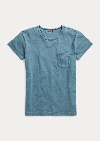 Blue Women’s Ralph Lauren Indigo Cotton Pocket T Shirts
