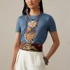 Blue Women’s Ralph Lauren Island Polo Bear Cotton T Shirts