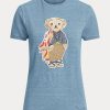 Blue Women’s Ralph Lauren Island Polo Bear Cotton T Shirts