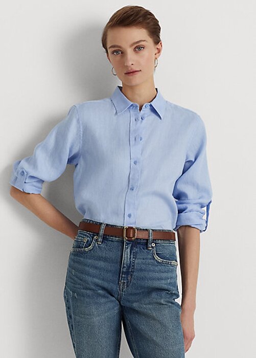 Blue Women’s Ralph Lauren Linen Shirts Blue Women’s Ralph Lauren Linen Shirts
