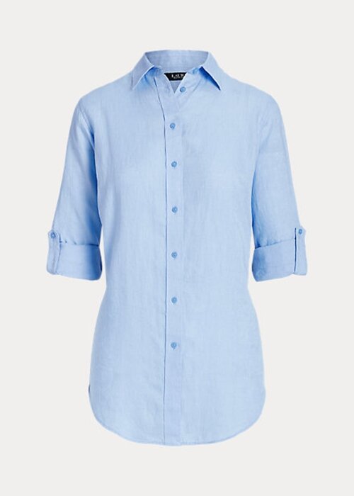 Blue Women’s Ralph Lauren Linen Shirts Blue Women’s Ralph Lauren Linen Shirts