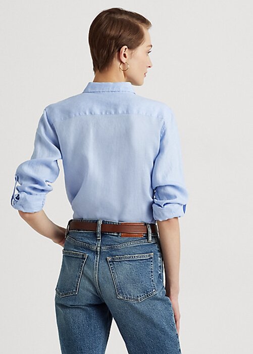 Blue Women’s Ralph Lauren Linen Shirts Blue Women’s Ralph Lauren Linen Shirts