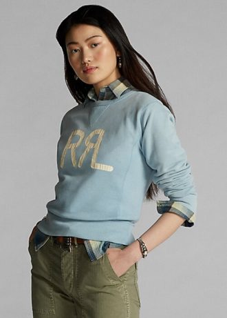 Blue Women’s Ralph Lauren Logo French Terry Crewneck Sweatshirts