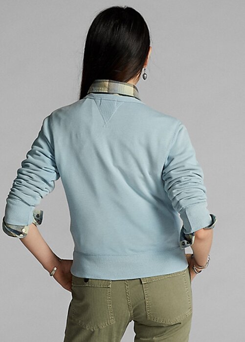 Blue Women’s Ralph Lauren Logo French Terry Crewneck Sweatshirts Blue Women’s Ralph Lauren Logo French Terry Crewneck Sweatshirts