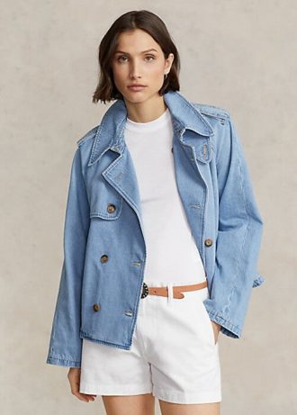 Blue Women’s Ralph Lauren Oversize Boxy Fit Denim Coats