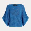 Blue Women’s Ralph Lauren Oversize Cotton-Blend Mesh Sweaters