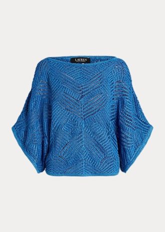 Blue Women’s Ralph Lauren Oversize Cotton-Blend Mesh Sweaters