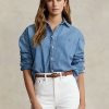 Blue Women’s Ralph Lauren Oversize Denim Shirts