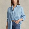 Blue Women’s Ralph Lauren Relaxed Fit Linen Shirts Blue Women’s Ralph Lauren Relaxed Fit Linen Shirts
