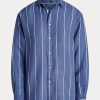 Blue Women’s Ralph Lauren Relaxed Fit Striped Linen Shirts Blue Women’s Ralph Lauren Relaxed Fit Striped Linen Shirts