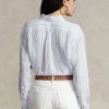 Blue Women’s Ralph Lauren Relaxed Fit Striped Linen Shirts
