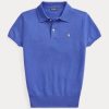 Blue Women’s Ralph Lauren Slim Fit Cashmere Polo Shirts Blue Women’s Ralph Lauren Slim Fit Cashmere Polo Shirts