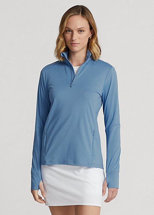 Blue Women’s Ralph Lauren Stretch Jersey Quarter-Zip Sweatshirts Blue Women’s Ralph Lauren Stretch Jersey Quarter-Zip Sweatshirts