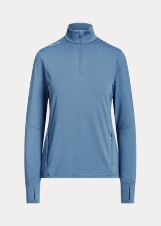 Blue Women’s Ralph Lauren Stretch Jersey Quarter-Zip Sweatshirts