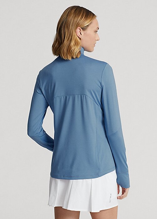 Blue Women’s Ralph Lauren Stretch Jersey Quarter-Zip Sweatshirts Blue Women’s Ralph Lauren Stretch Jersey Quarter-Zip Sweatshirts