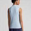 Blue Women’s Ralph Lauren Tailored Fit Sleeveless Piqué Shirts