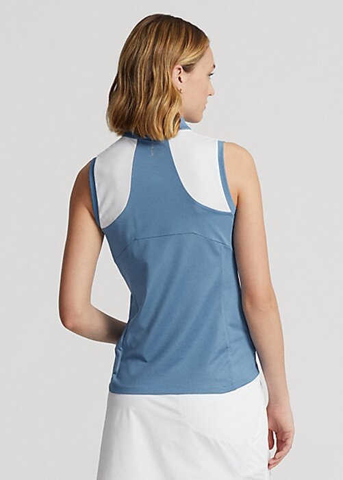 Blue Women’s Ralph Lauren Tailored Fit Sleeveless Piqué Shirts Blue Women’s Ralph Lauren Tailored Fit Sleeveless Piqué Shirts