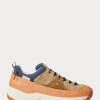 Brown / Indigo Men’s Ralph Lauren Harmon Leather & Denim Sneakers