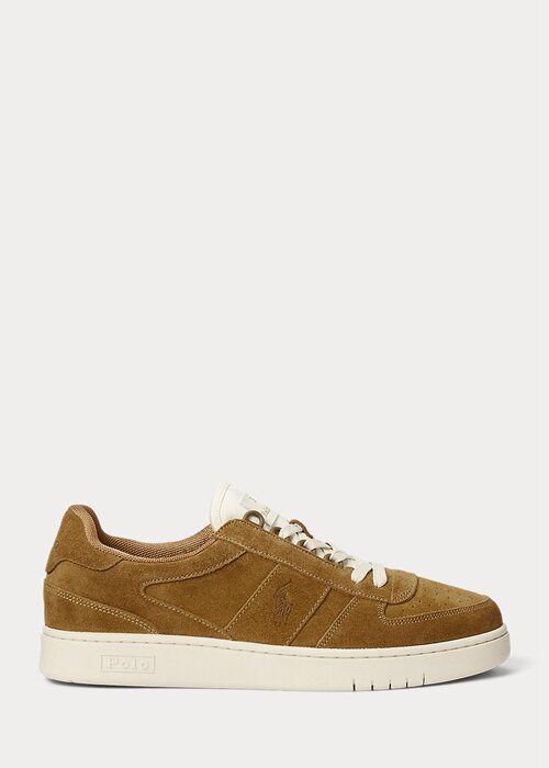Brown Men’s Ralph Lauren Court Suede Low-Top Sneakers Brown Men’s Ralph Lauren Court Suede Low-Top Sneakers